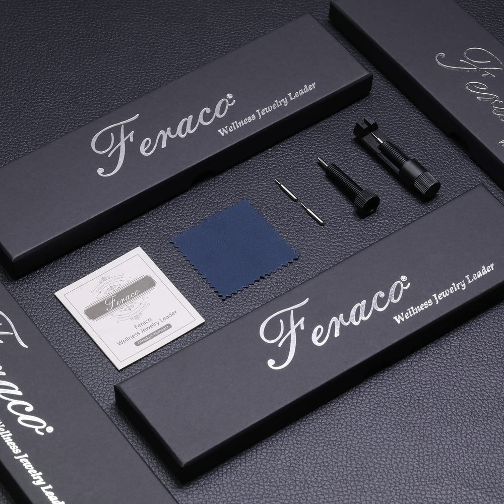 Feraco Copper Bracelet packaging open box reveals refined, salon-ready presentation.