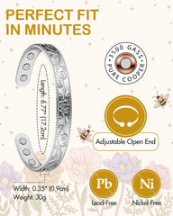 Feraco copper bracelet with retro plum blossom design for timeless style.