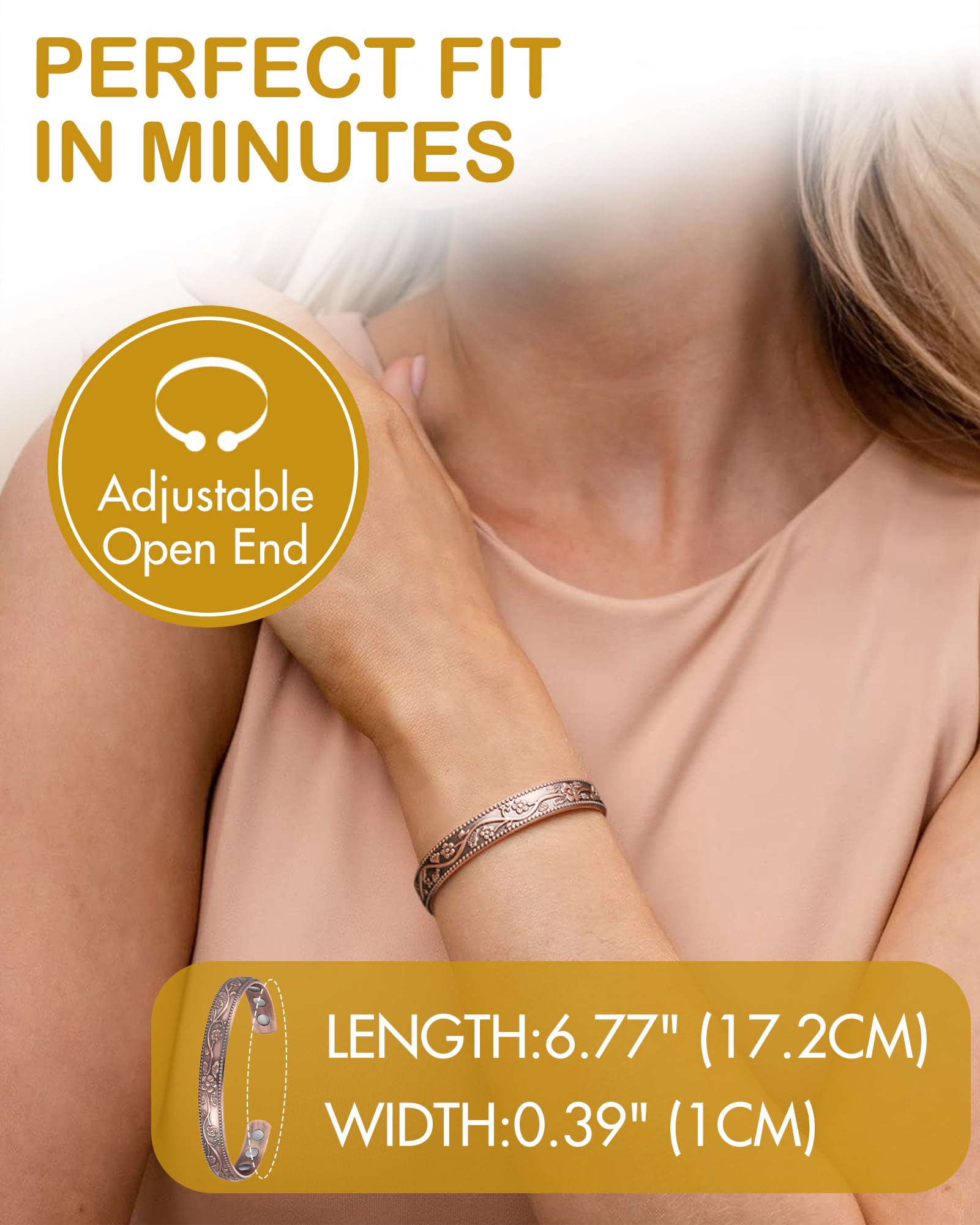 Feraco copper bracelet pairs well with watches for stylish everyday looks