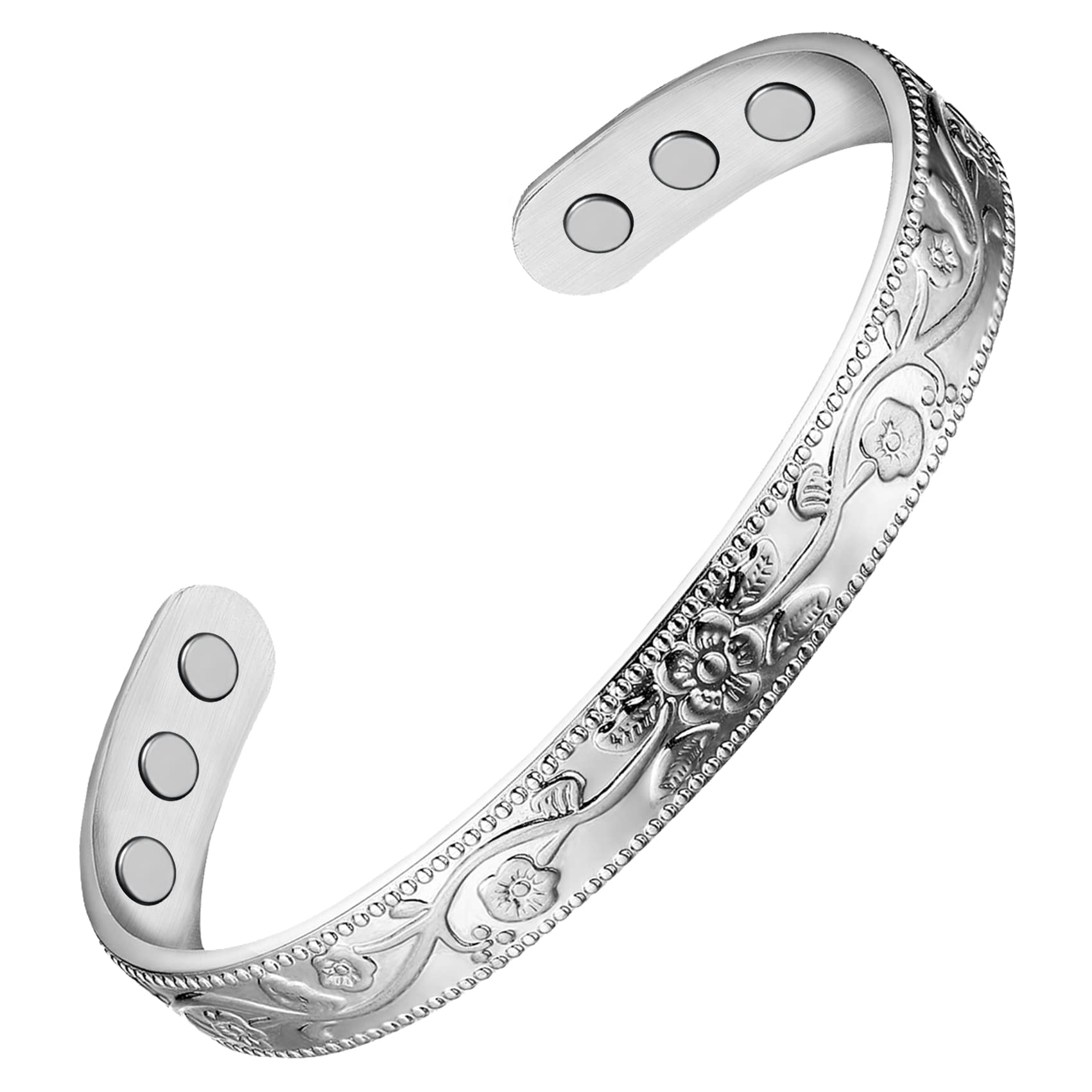 Feraco copper bracelet close-up with magnets for versatile wear.