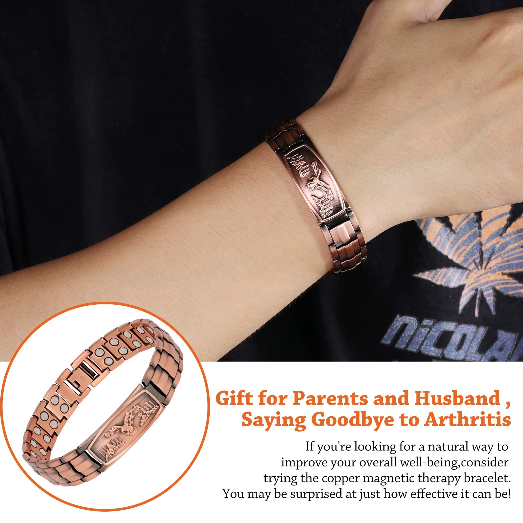 Feraco bracelet worn on wrist for everyday comfort and style.