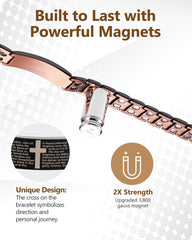 Feraco Copper Cross Bracelet cross-pattern design for timeless style.