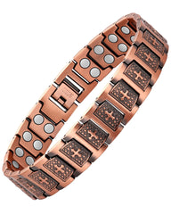 Feraco Copper Cross Bracelet front view for daily wear with bold cross design.