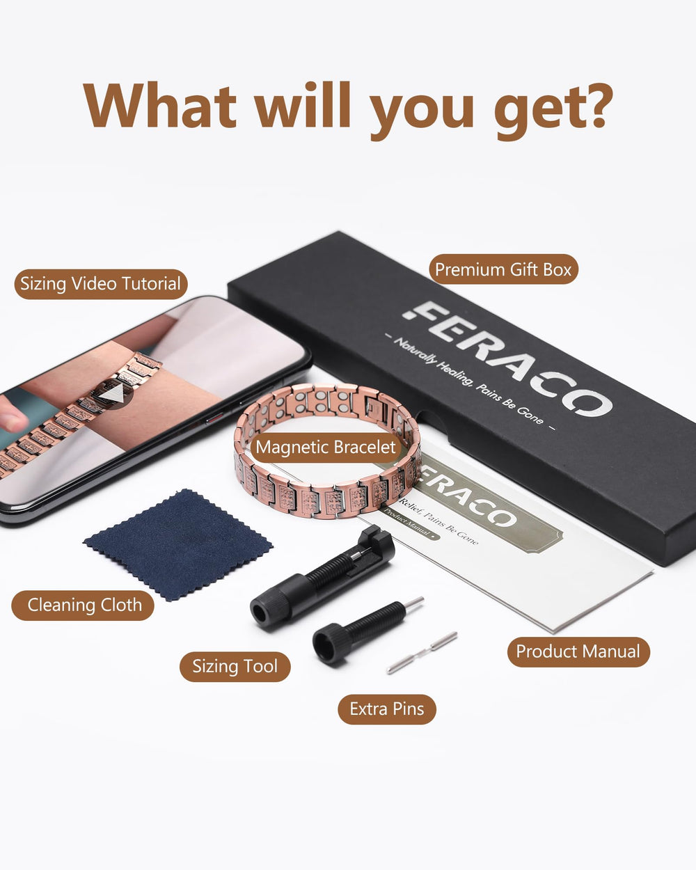 Feraco Copper Cross Bracelet gift-ready packaging suitable for gifting.