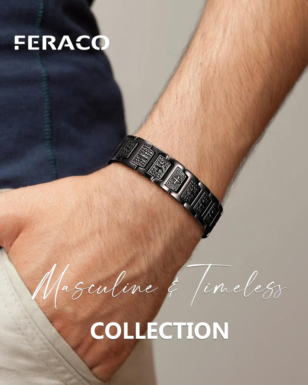 Feraco bracelet magnets close-up showcases dense magnet cluster for potential energy balance.