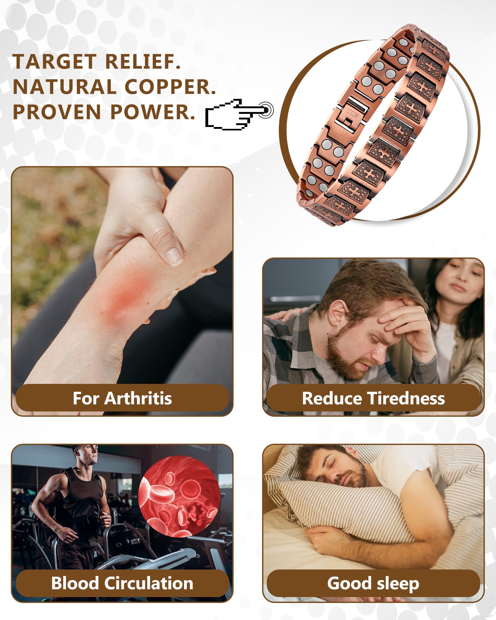 Feraco Copper Cross Bracelet oxidation resistance ensures lasting shine.