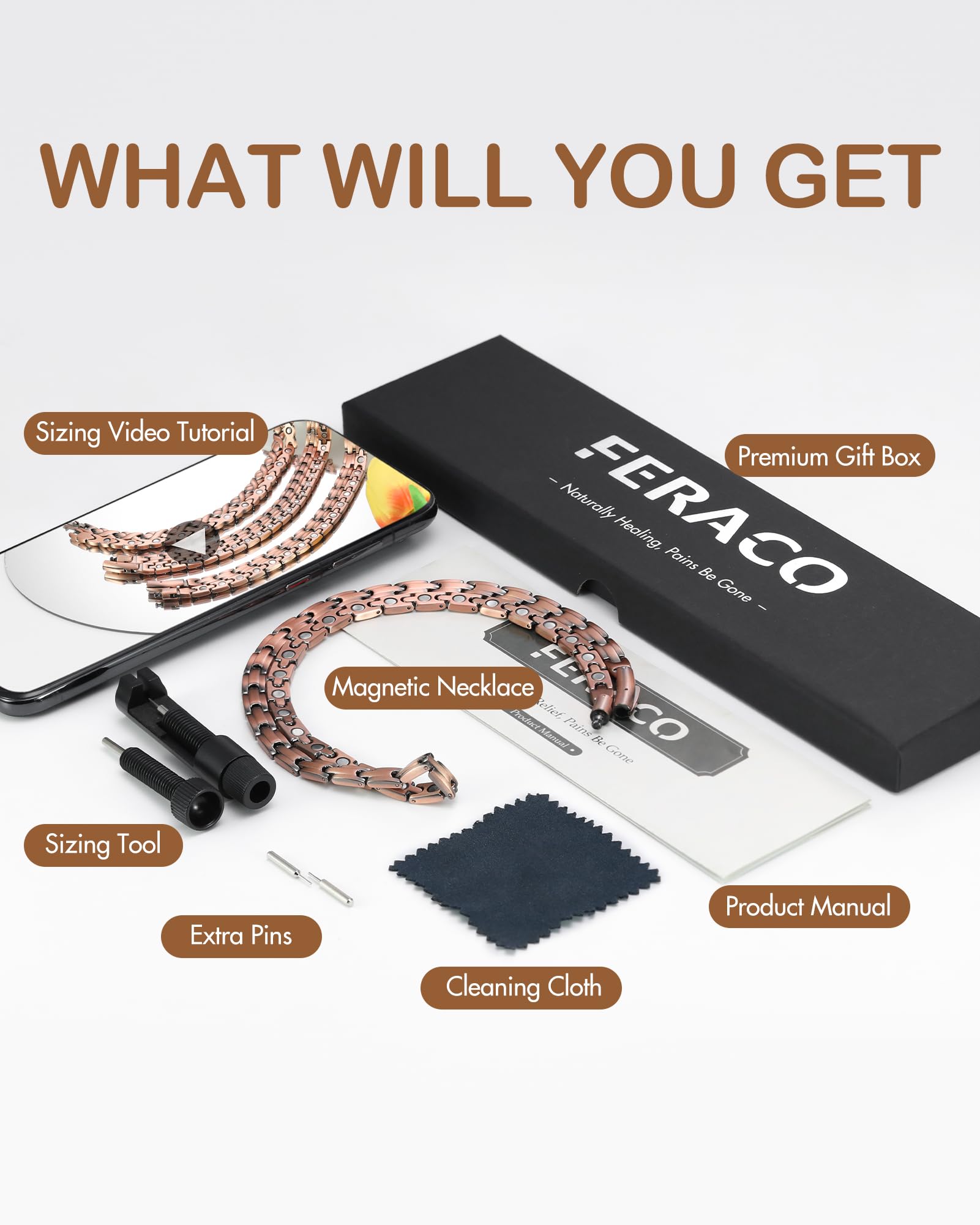 Feraco Copper Necklace Daily Wear versatile styling option.