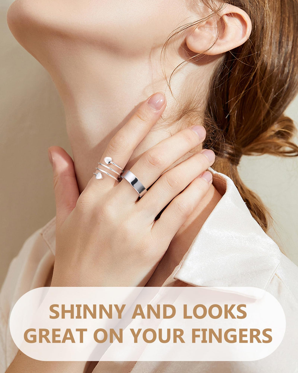 Feraco flower-design magnetic copper ring, stylish everyday accessory.