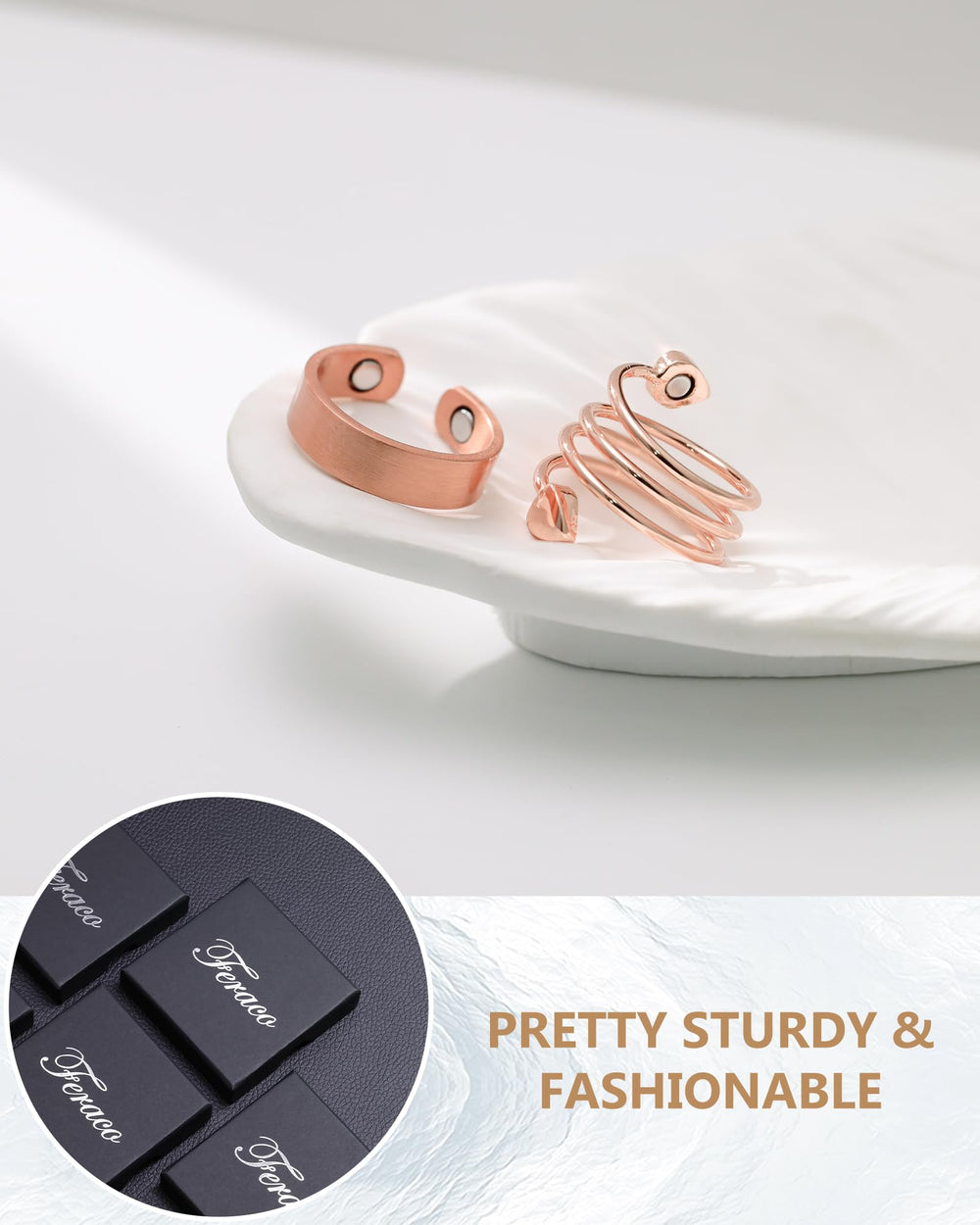 Feraco copper rings gift-packaging ready, perfect Valentine’s Day present