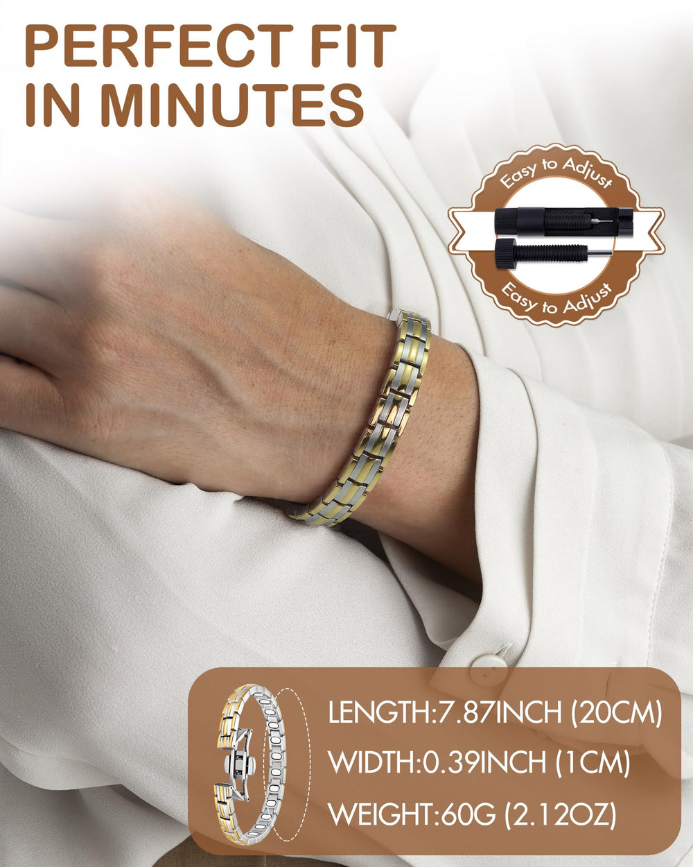 Feraco daily wear waterproof bracelet on wrist