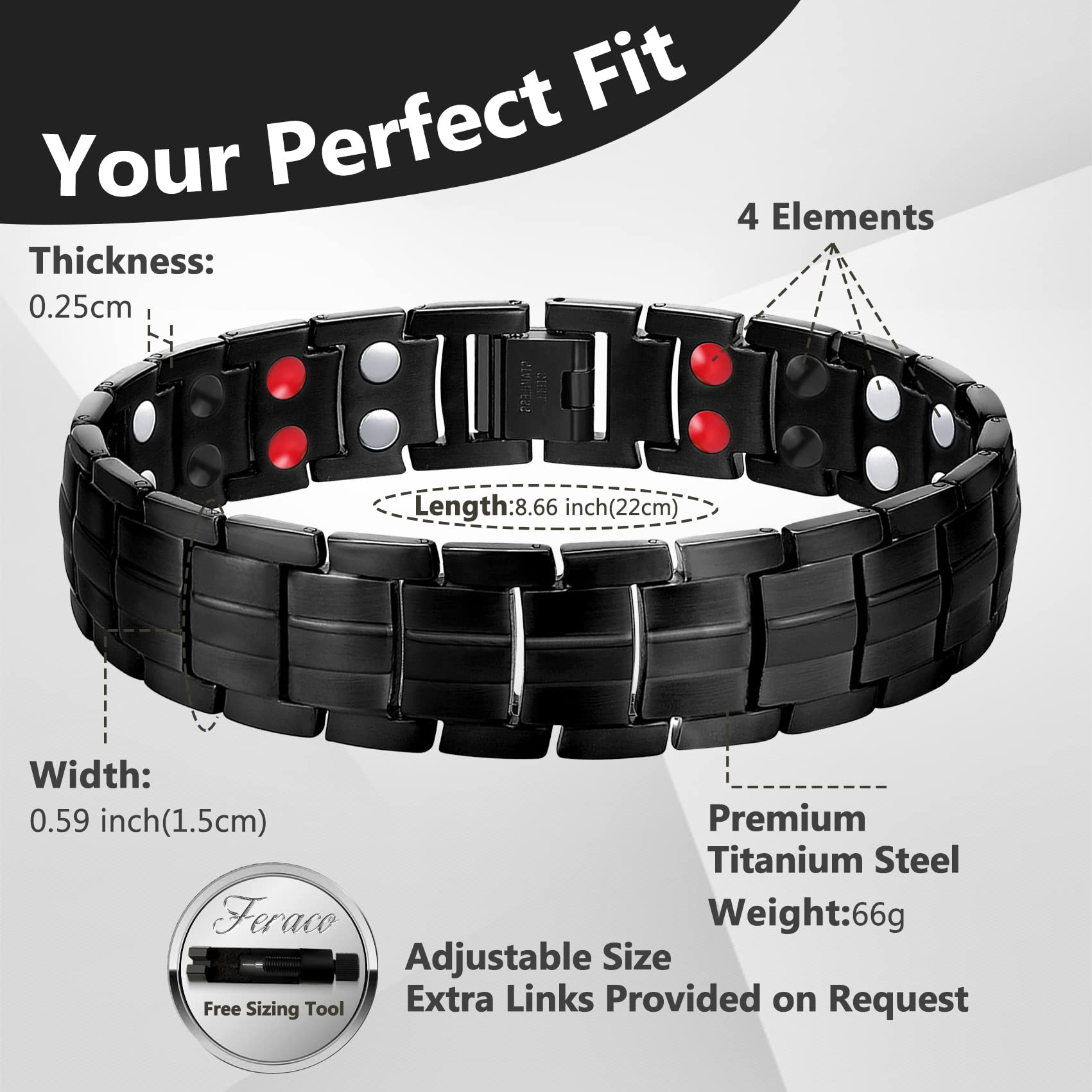 Feraco double-row magnets feature in a stylish bracelet design