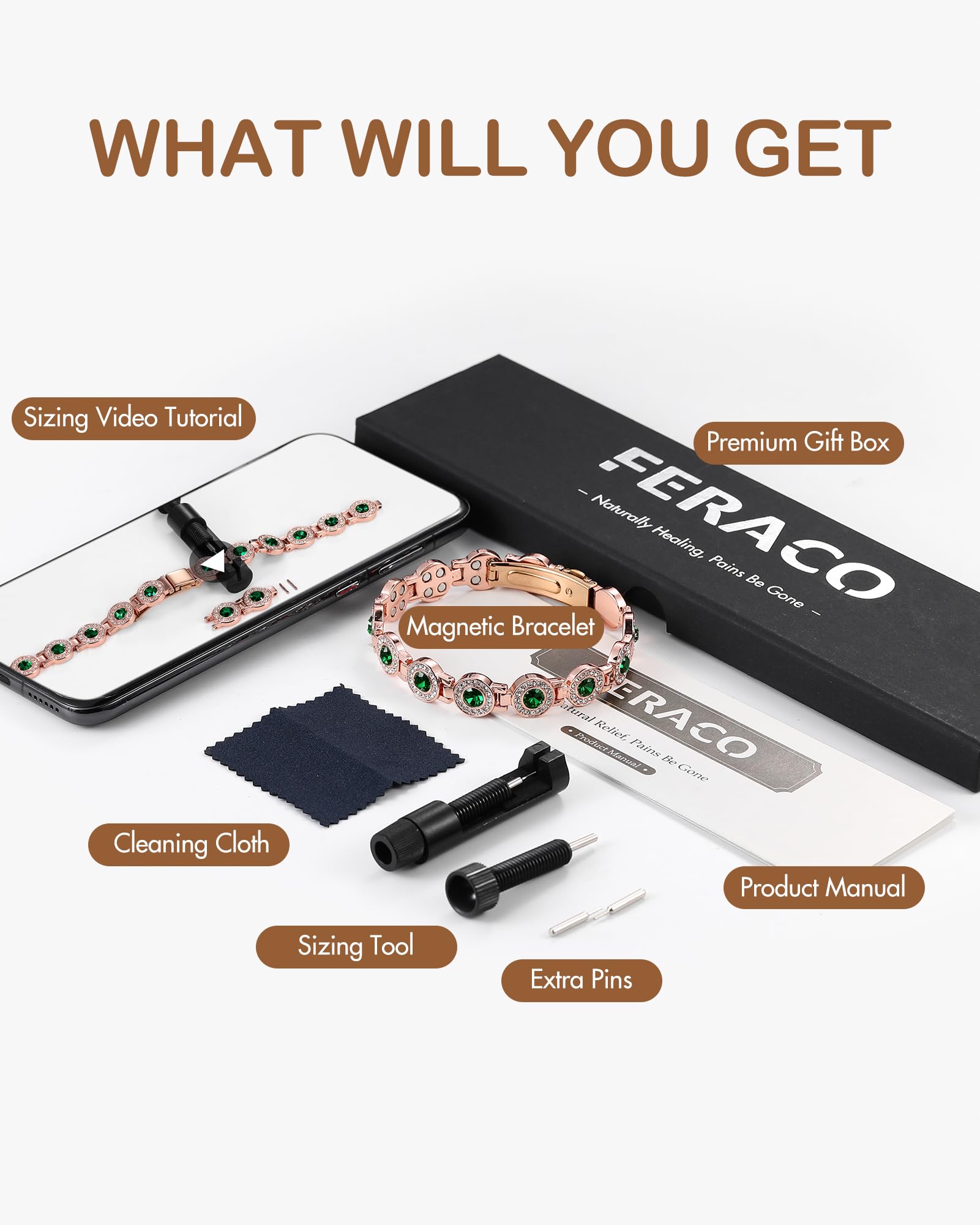Feraco bracelet elevates formal looks with a subtle, sparkling touch.