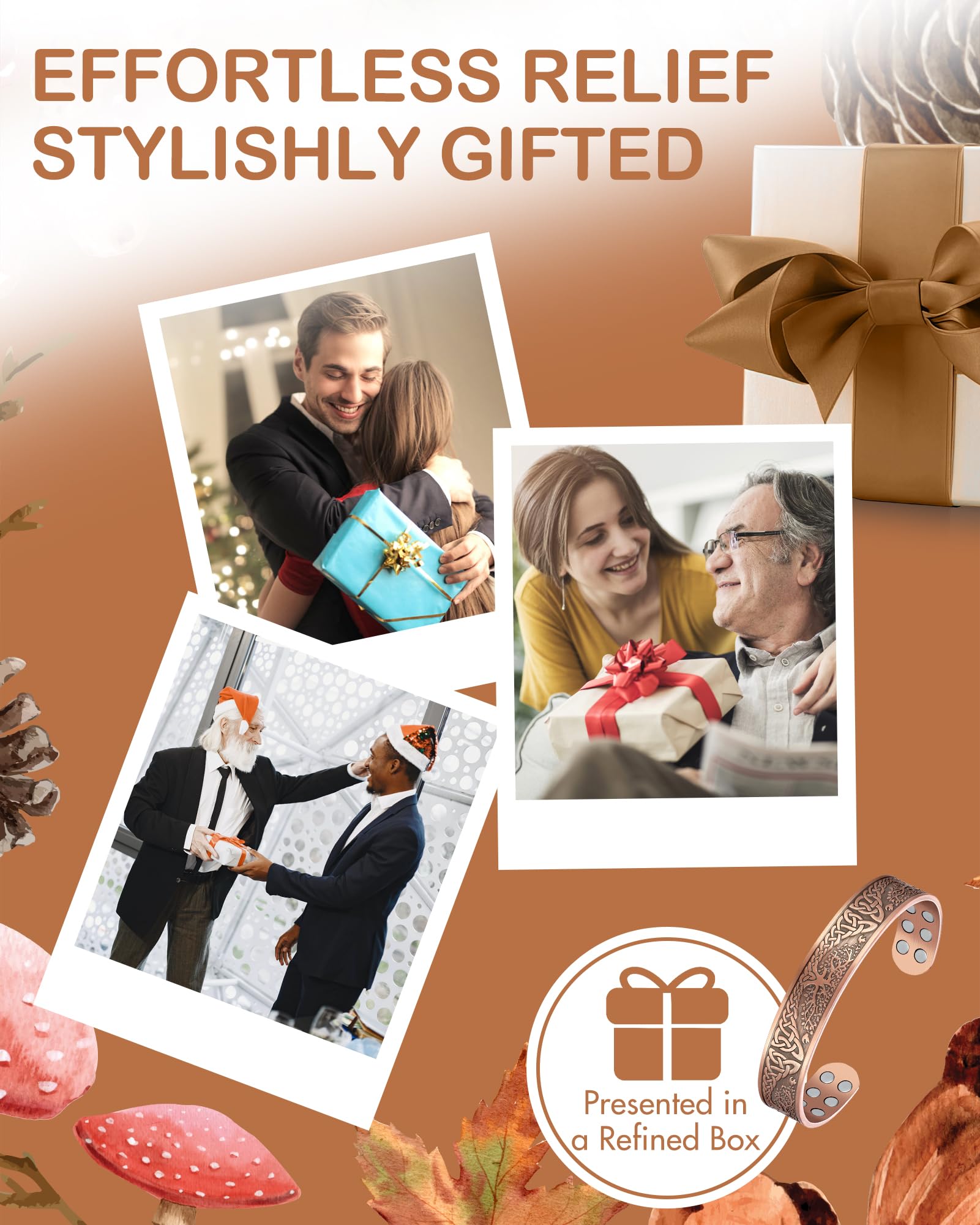 Feraco gift-ready box highlights a refined magnetic bracelet as a gift.