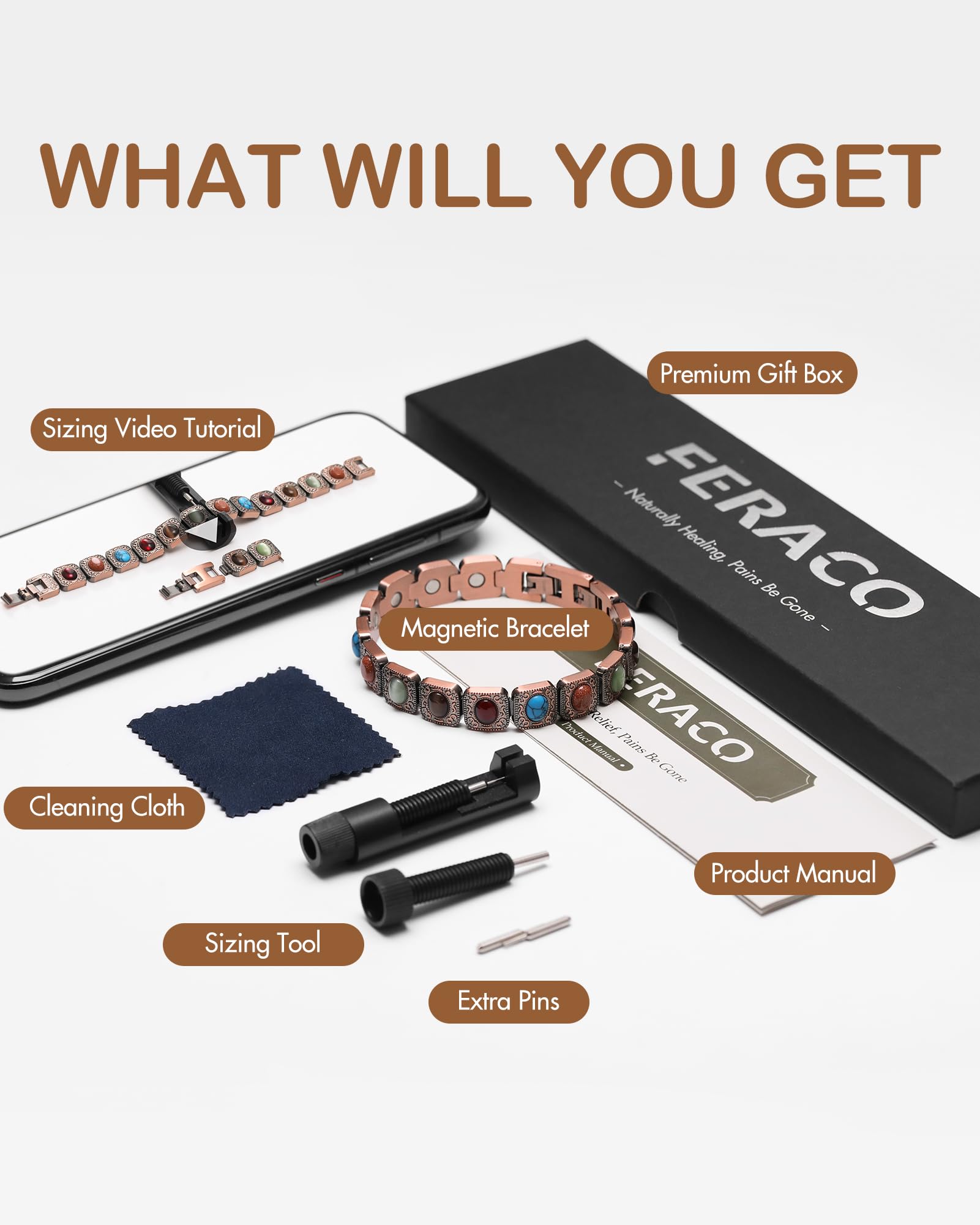 Feraco gift box packaging with sizing tool makes gifting thoughtful