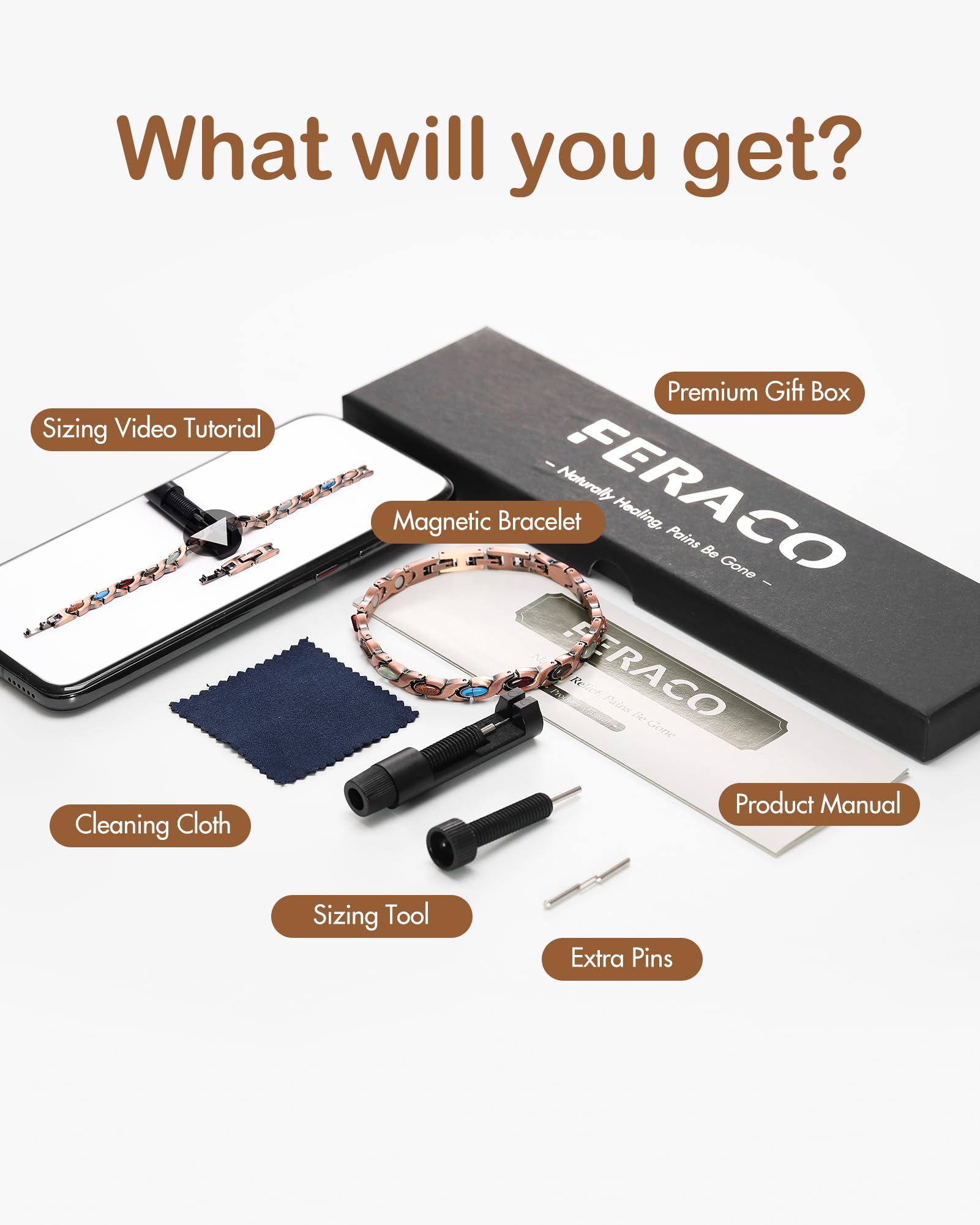 Feraco gift box with manual, ready for gifting.