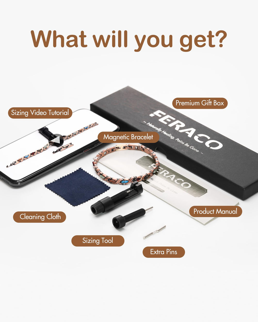 Feraco gift box with manual, ready for gifting.