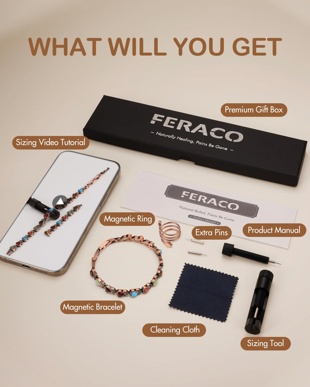Feraco gift box with sizing tool presents a thoughtful present
