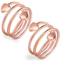 Feraco 2 Pcs Copper Magnetic Rings for Women – 99.99% Pure Copper, Adjustable, Rose Gold Gift Box