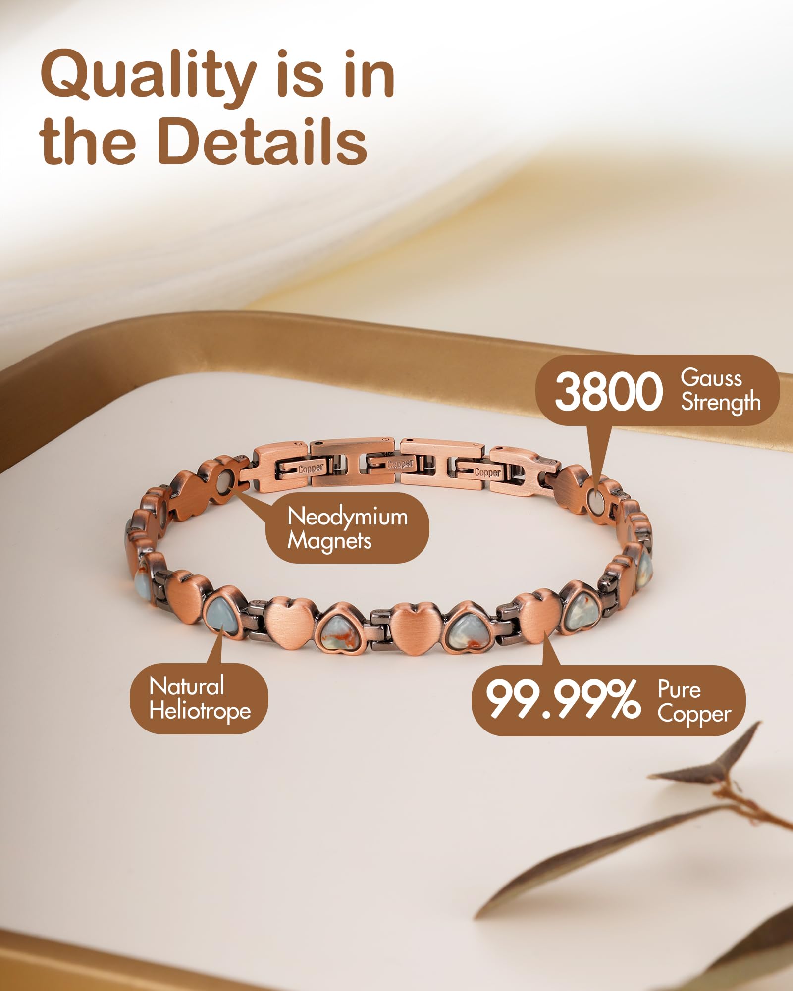 Feraco heliotrope turquoise inlay highlights natural stones in a refined bracelet.