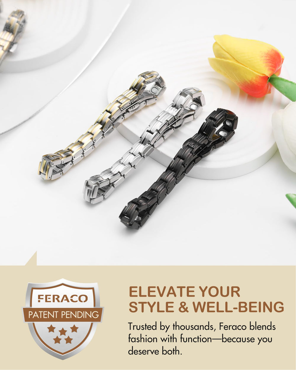 Feraco hypoallergenic lead-free bracelet for sensitive skin