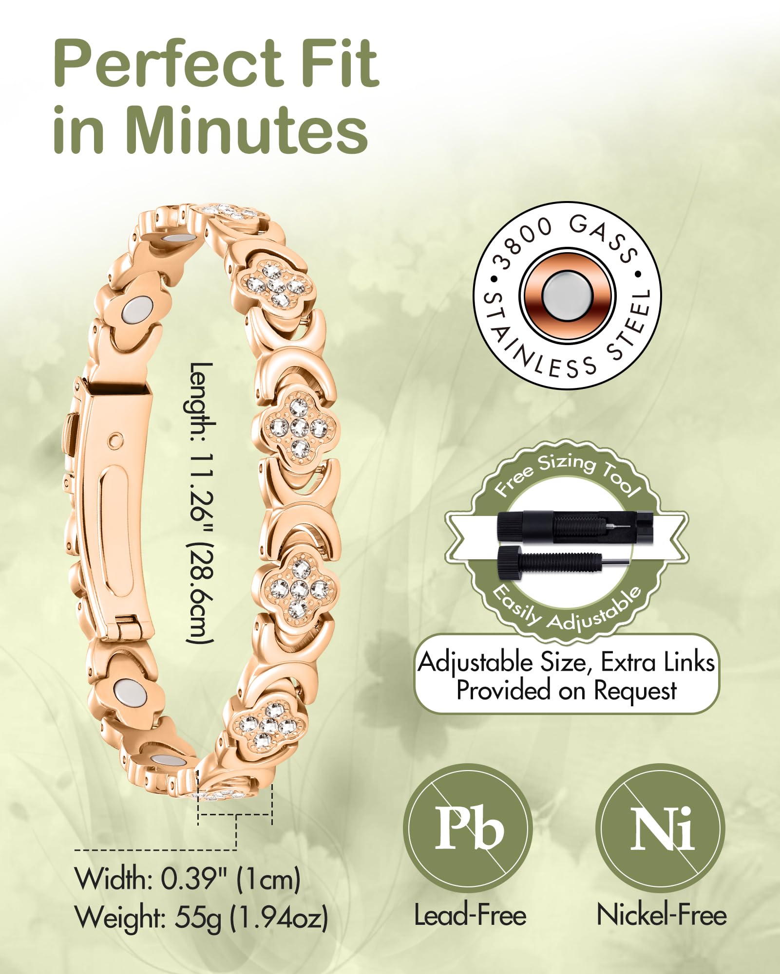 Feraco hypoallergenic, waterproof bracelet ready for daily wear