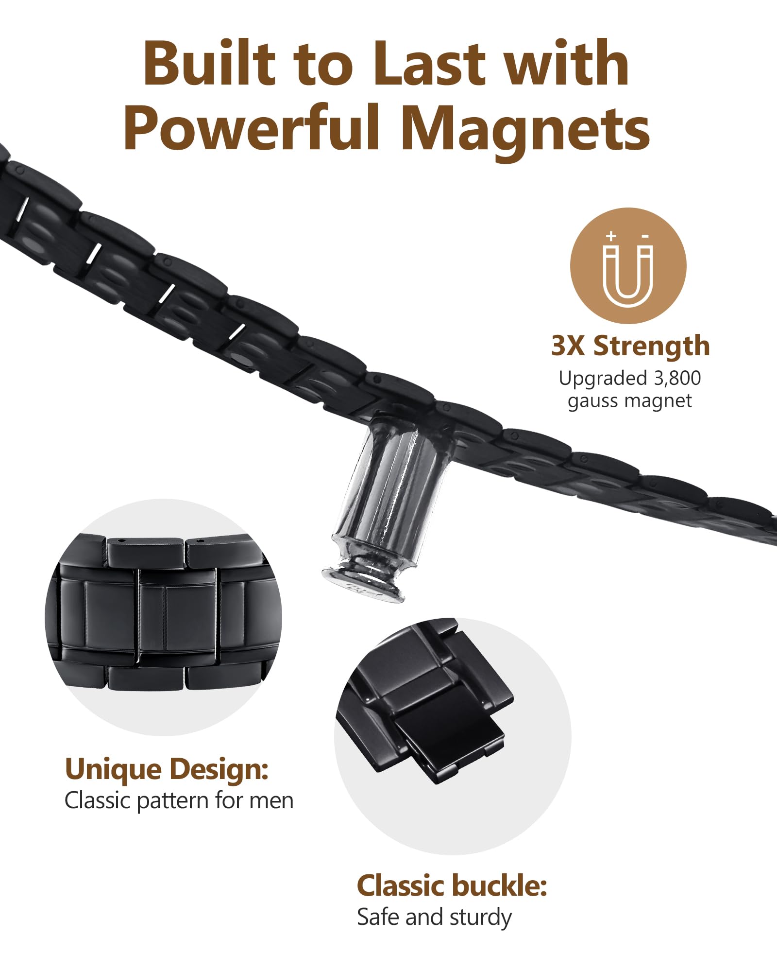 Feraco lead- and nickel-free bracelet emphasizes skin-friendly wear.