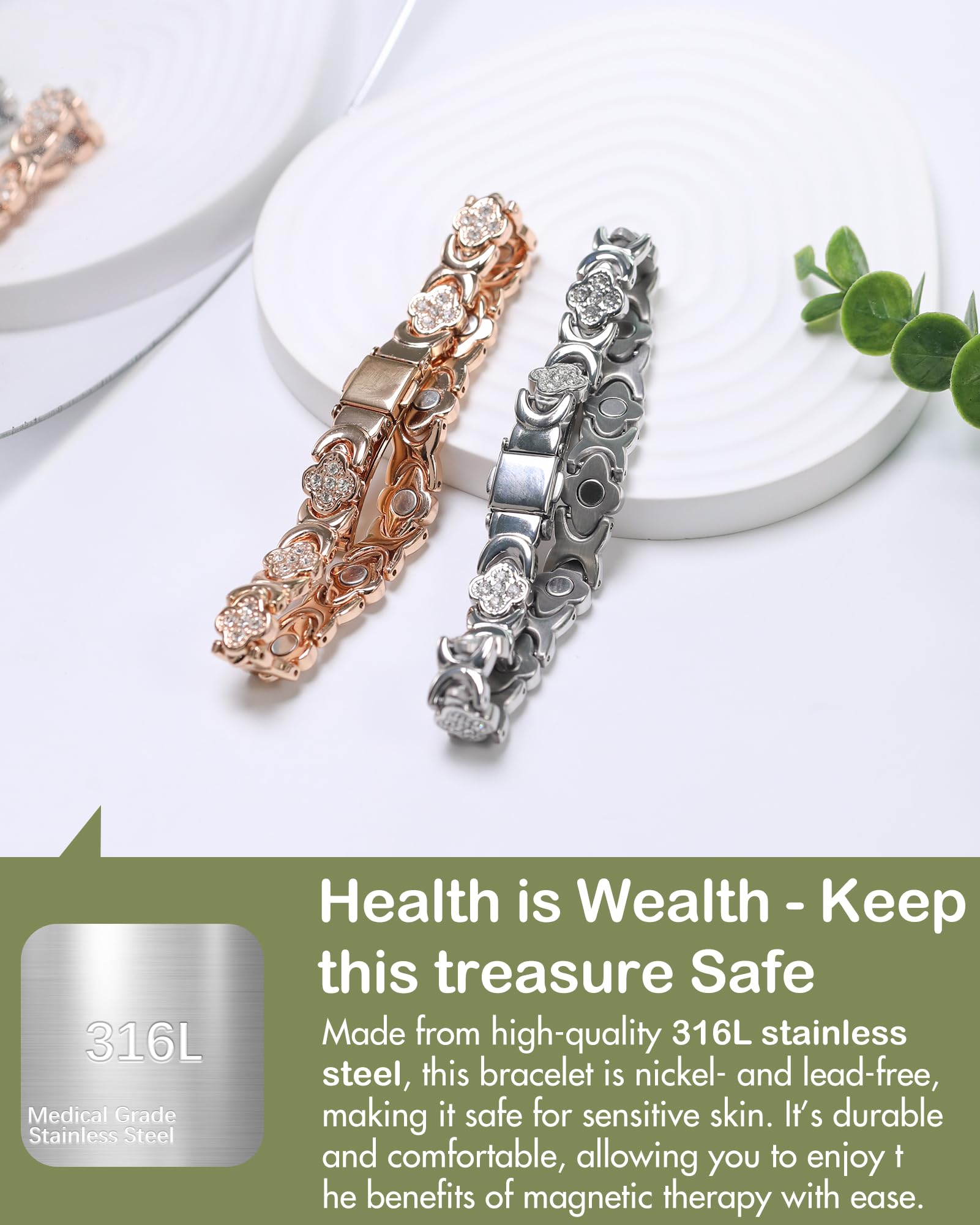 Feraco magnetic bracelet for women combines style and comfort