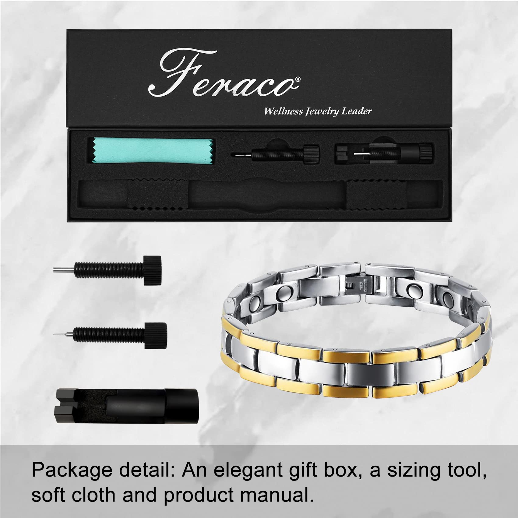 Feraco black IP coating resists scratches and fading.