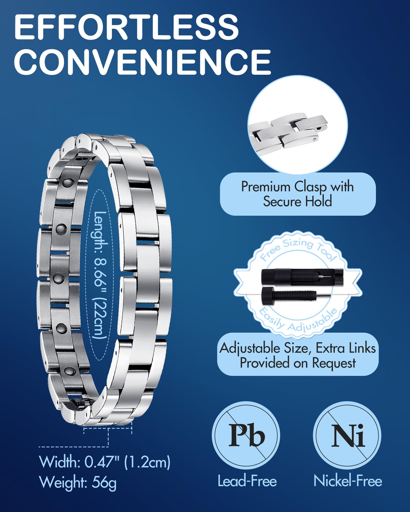 Black plated Feraco bracelet offers versatile style for formal and casual