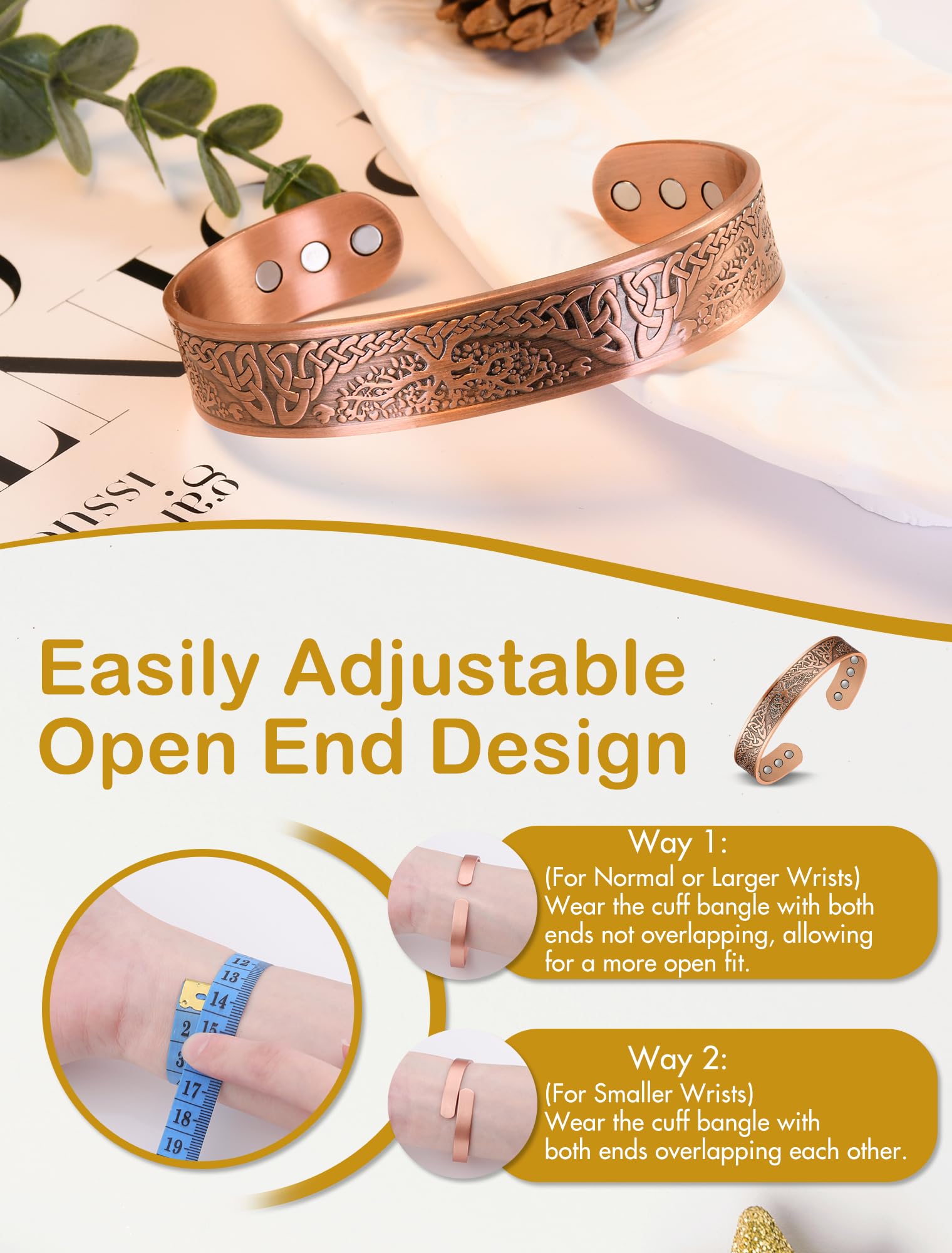 Feraco magnetic bracelet offers unisex style suitable for casual and formal looks