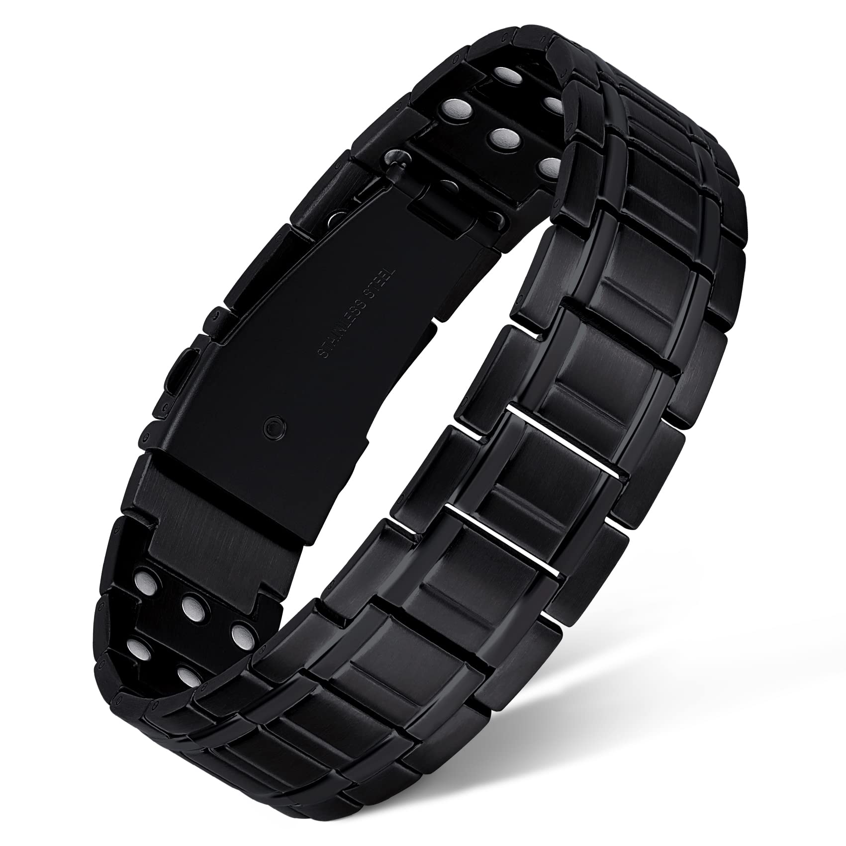 Feraco magnetic bracelet for men, front view highlighting sleek design for daily wear.