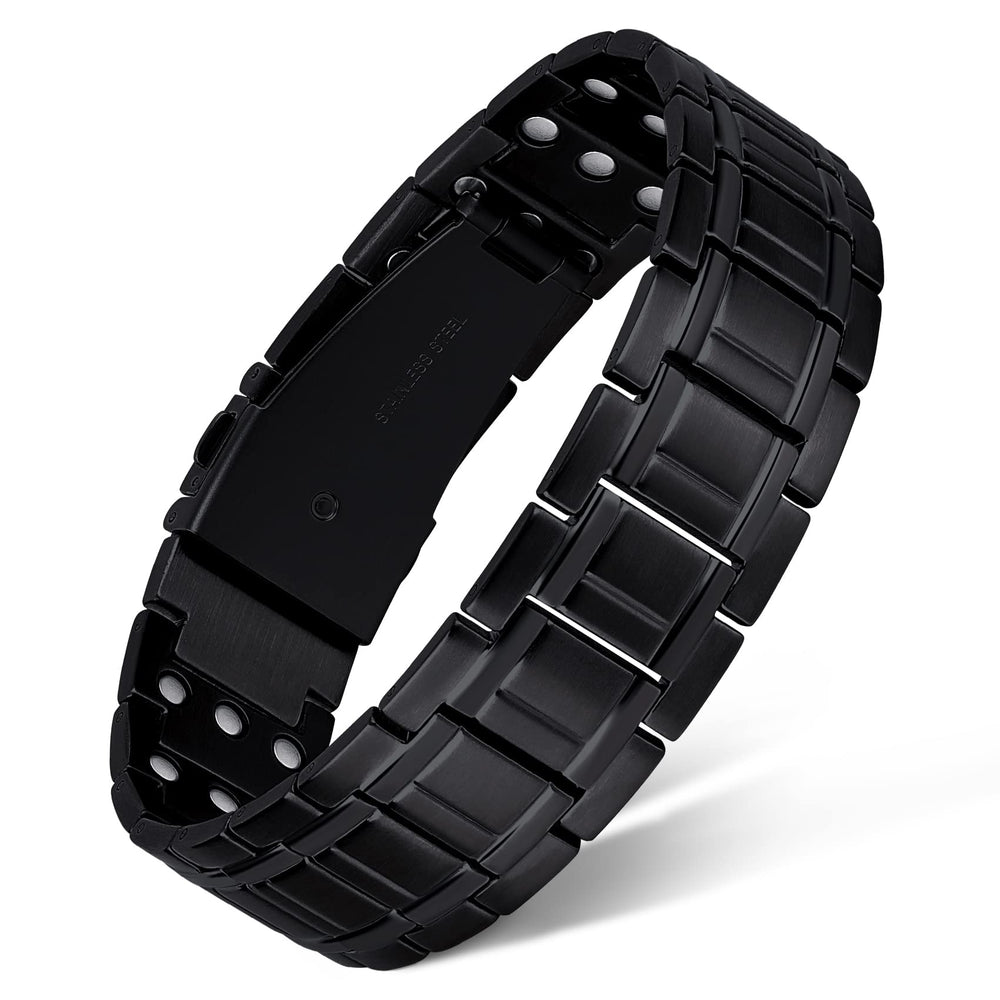 Feraco magnetic bracelet for men, front view highlighting sleek design for daily wear.