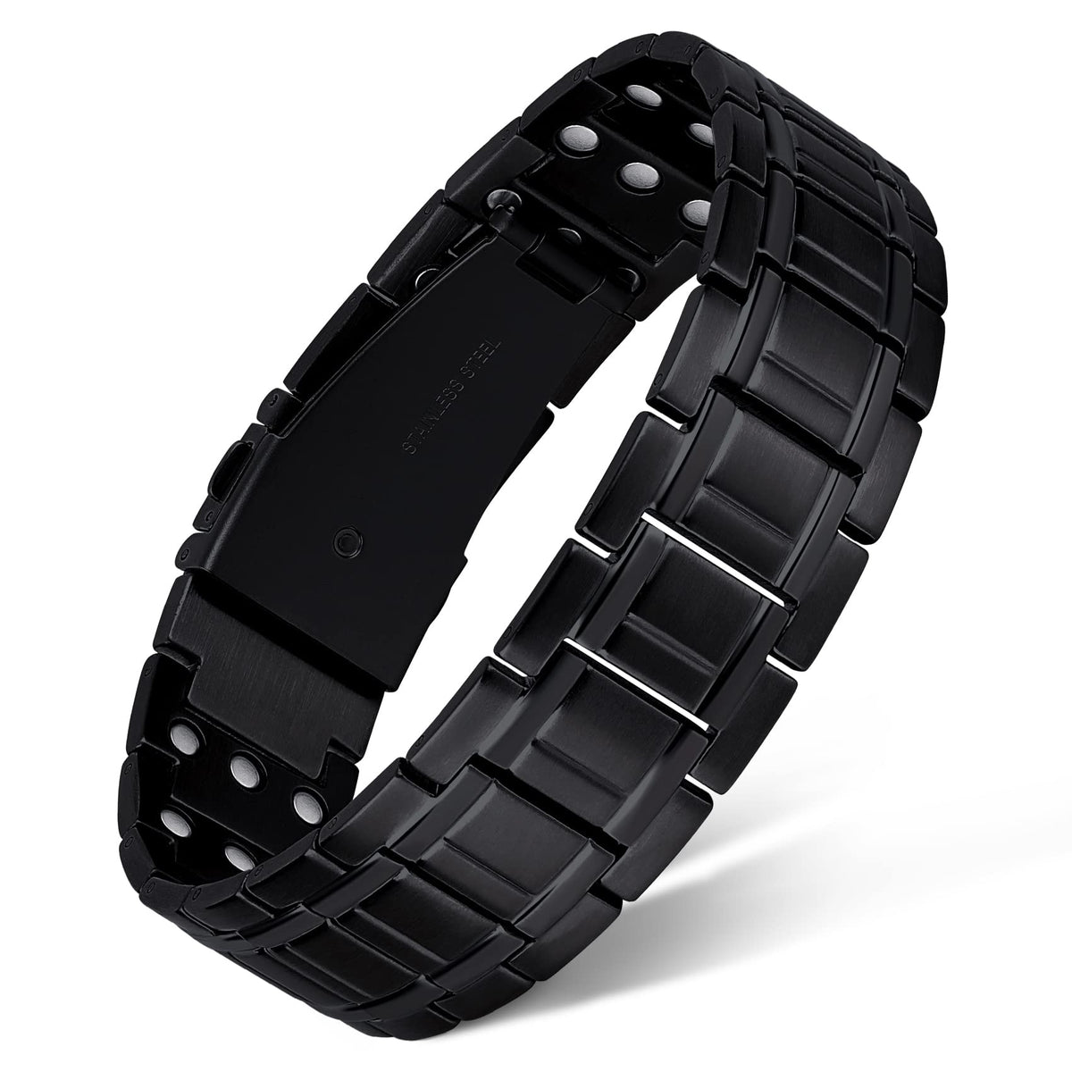 Feraco magnetic bracelet for men, front view highlighting sleek design for daily wear.
