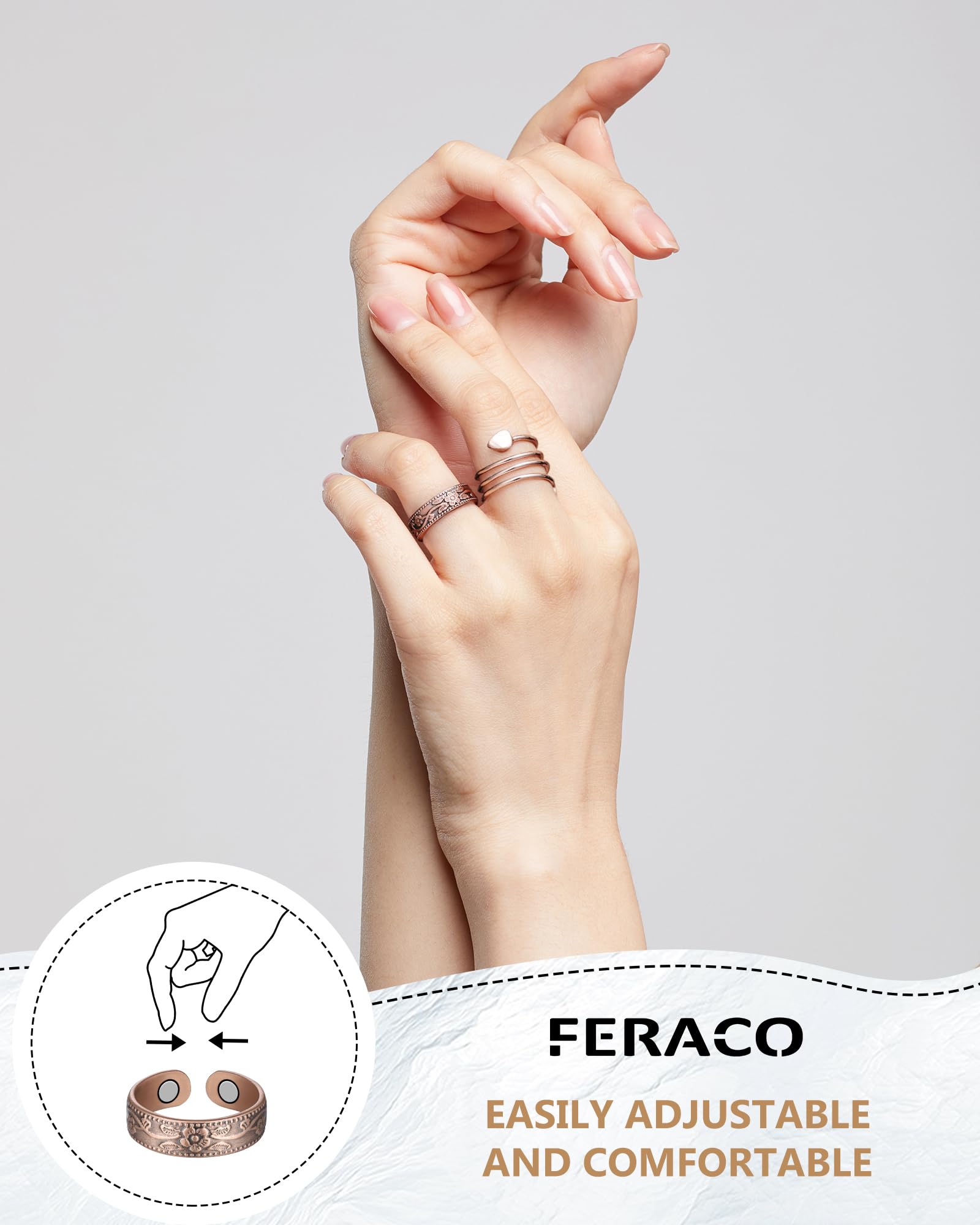 Feraco gift-box packaging for magnetic copper rings ready for gifting