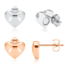 Feraco magnetic-earrings heart-diamond-cut closeup, showcasing elegant design and secure magnet.