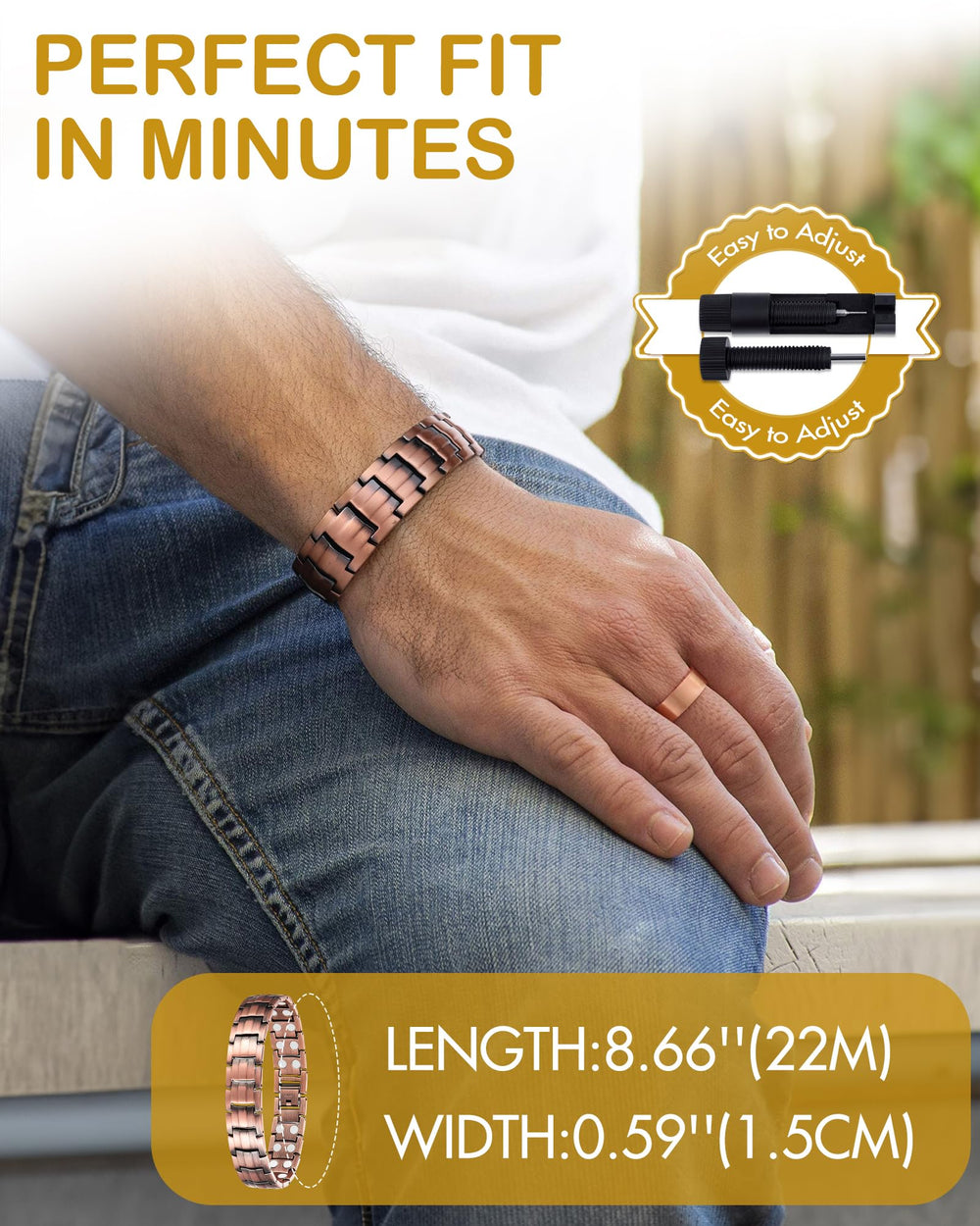 Feraco bracelet in black IP plating pairs with casual and formal looks.
