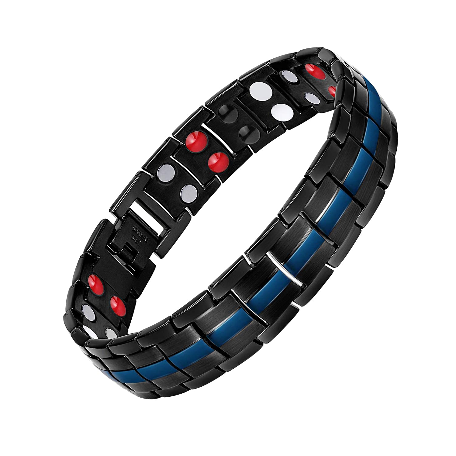 Feraco men's magnetic bracelet front view, versatile style for work or casual wear.