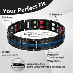 Feraco bracelet magnet details show two magnet rows for daily comfort.