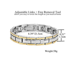 Feraco men's magnetic bracelet on wrist, stylish everyday wear.