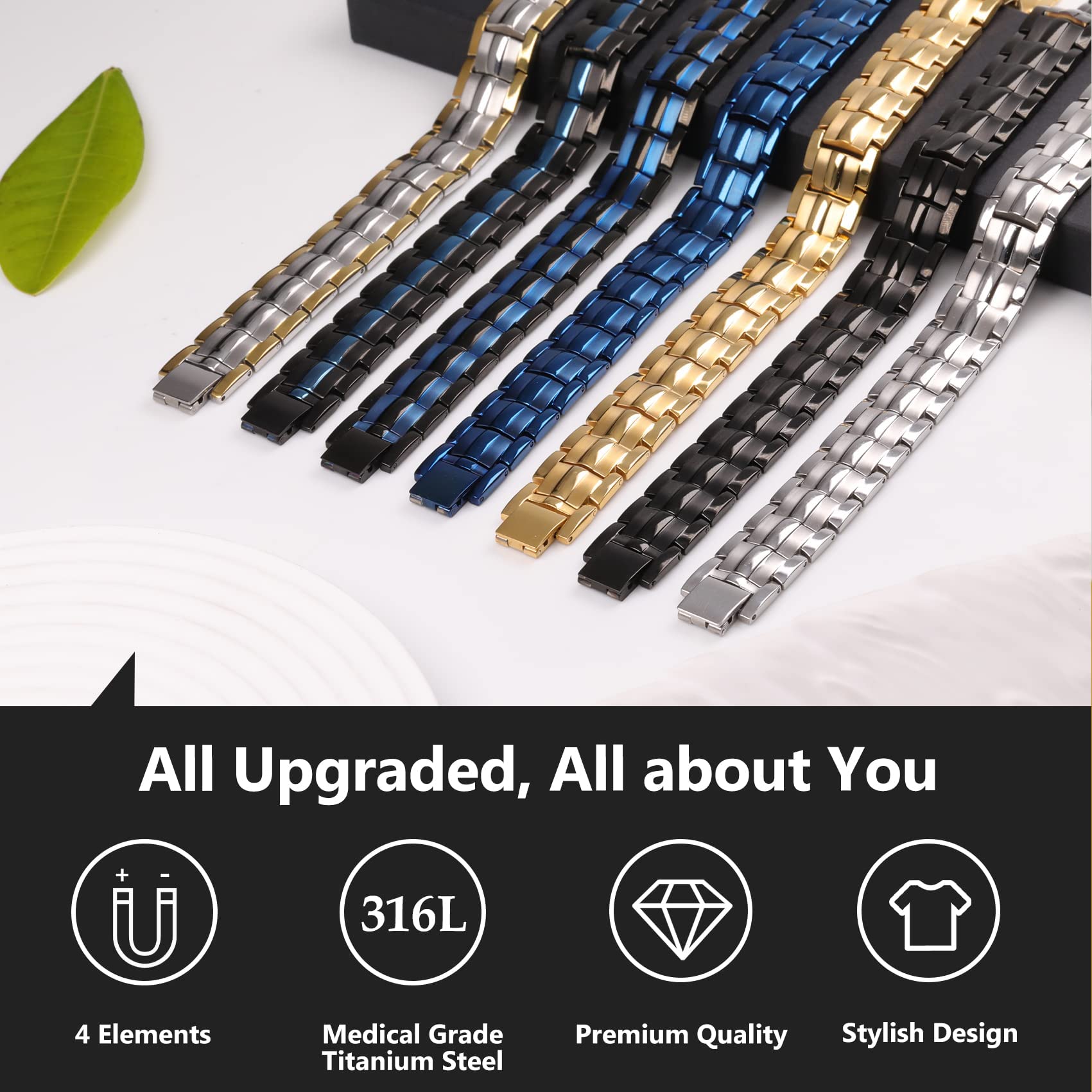 Feraco bracelet worn on wrist, sleek look for formal and casual outfits.