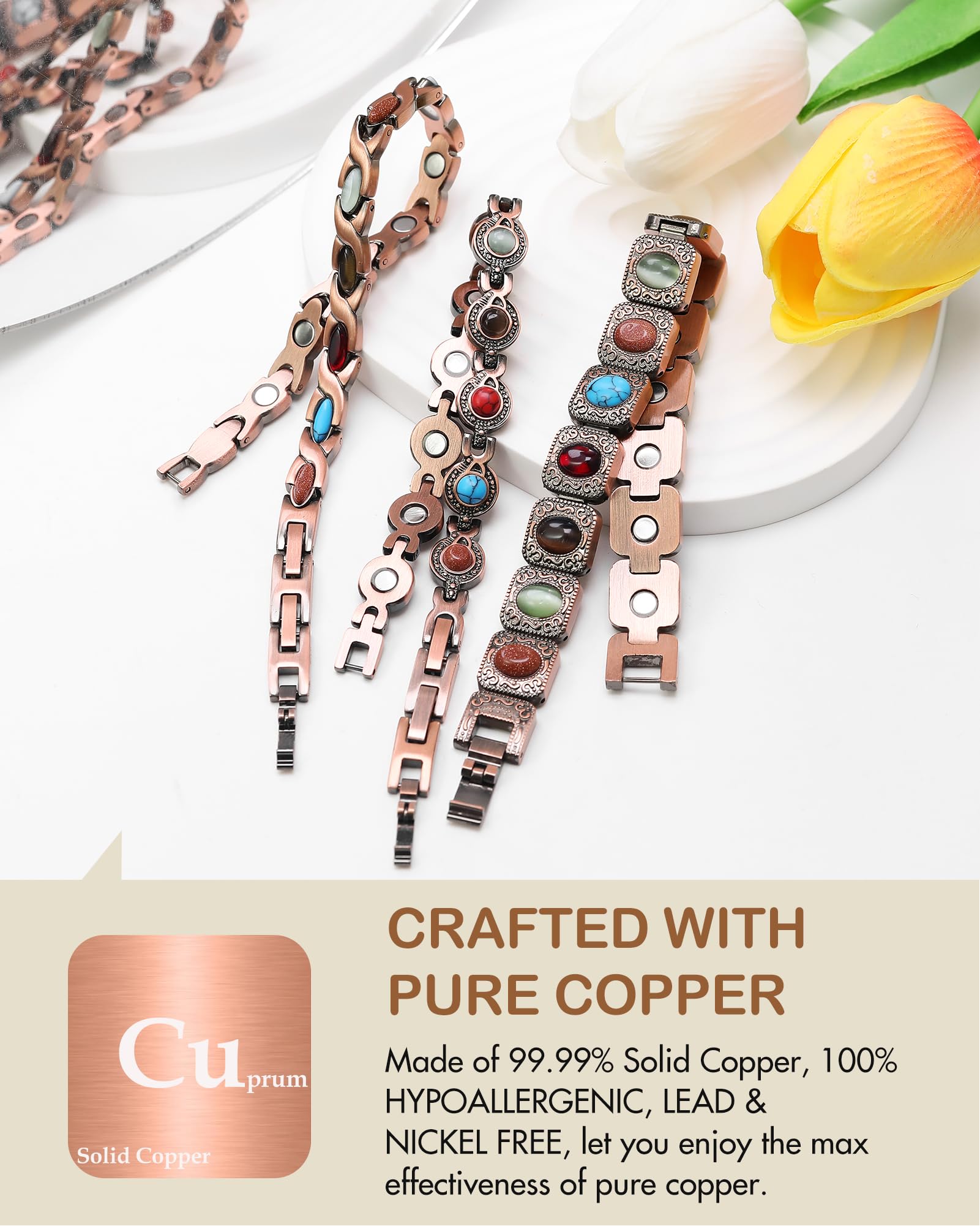 Feraco natural turquoise gemstones close-up for timeless style.
