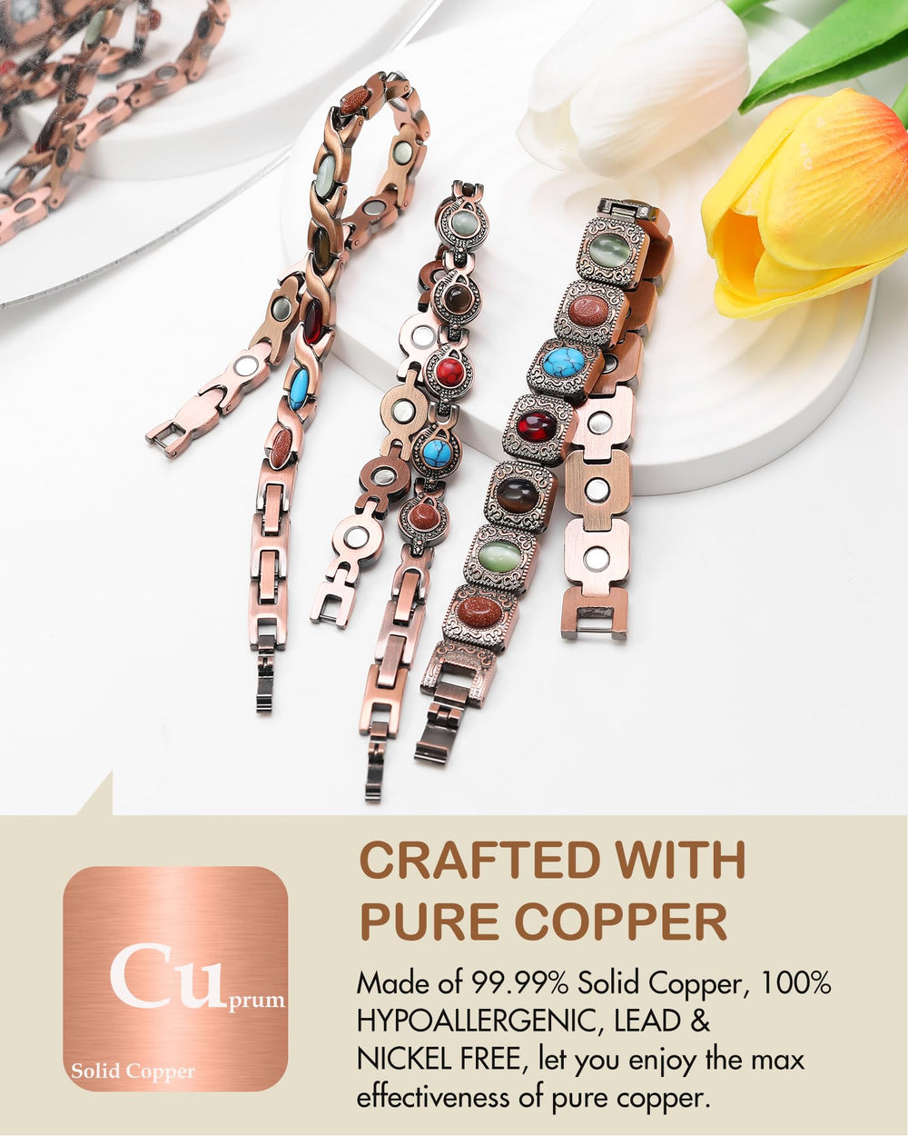 Feraco natural turquoise gemstones close-up for timeless style.