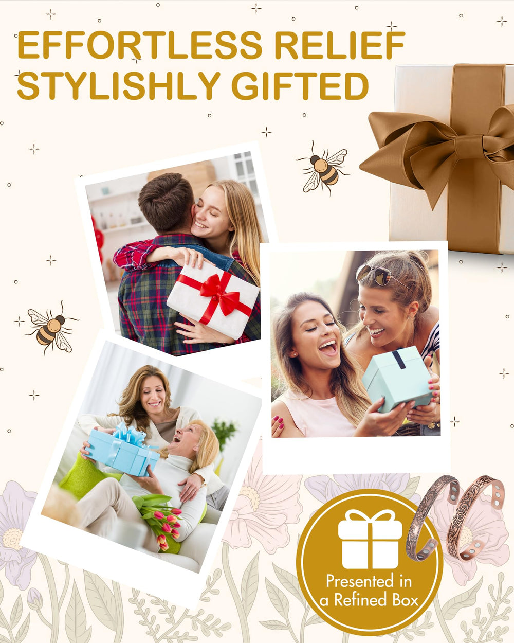 Feraco copper bracelet features an oxidation-resistant finish for long-lasting shine.