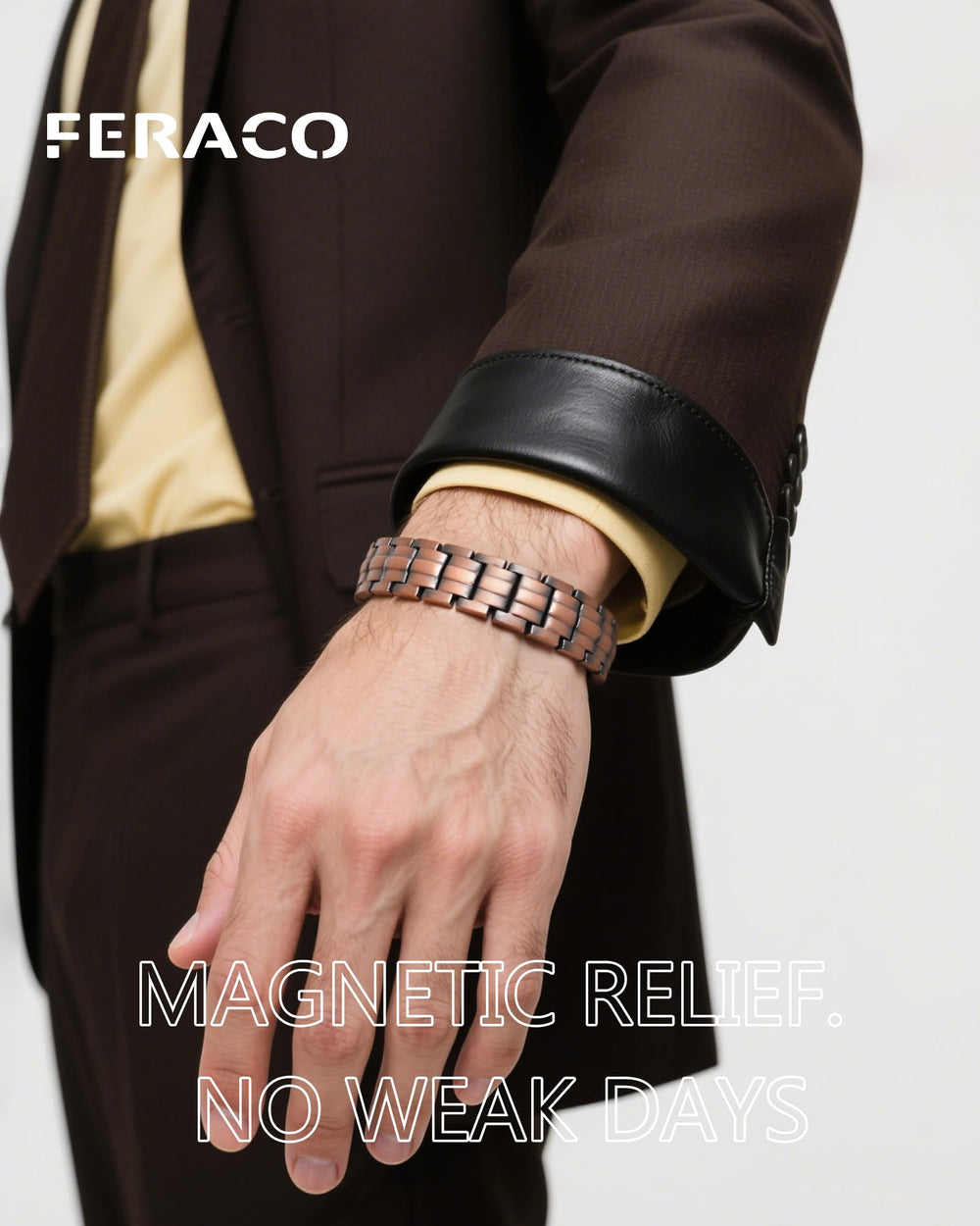 Feraco pure copper base with 5000 Gauss magnets provides balanced energy
