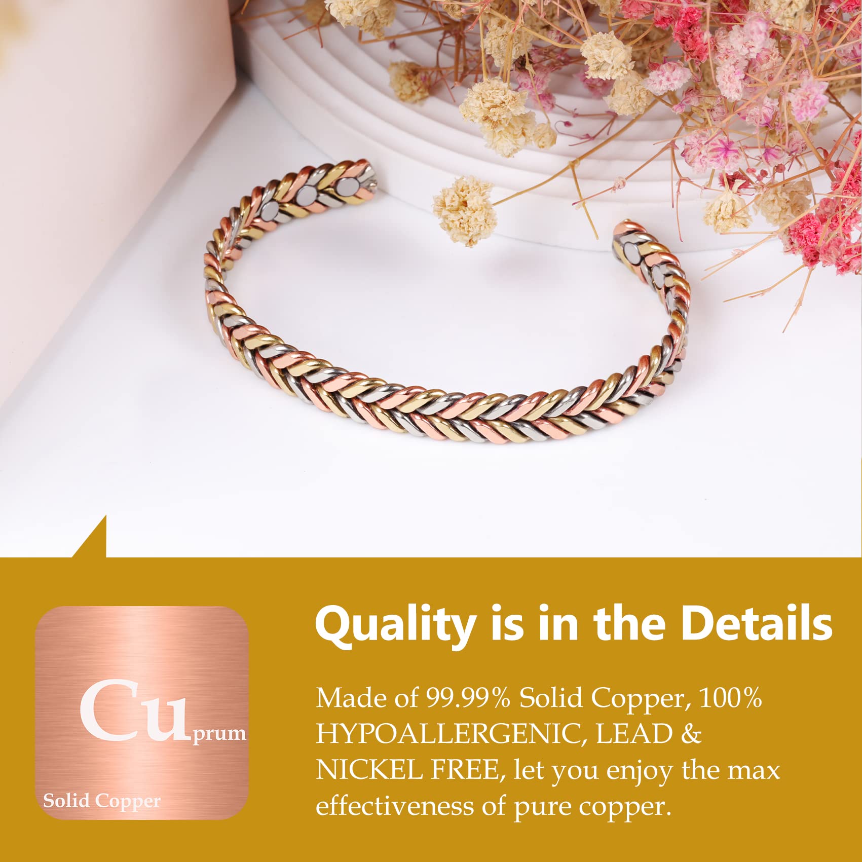Feraco Pure Copper Bracelet gift-ready packaging makes an elegant present