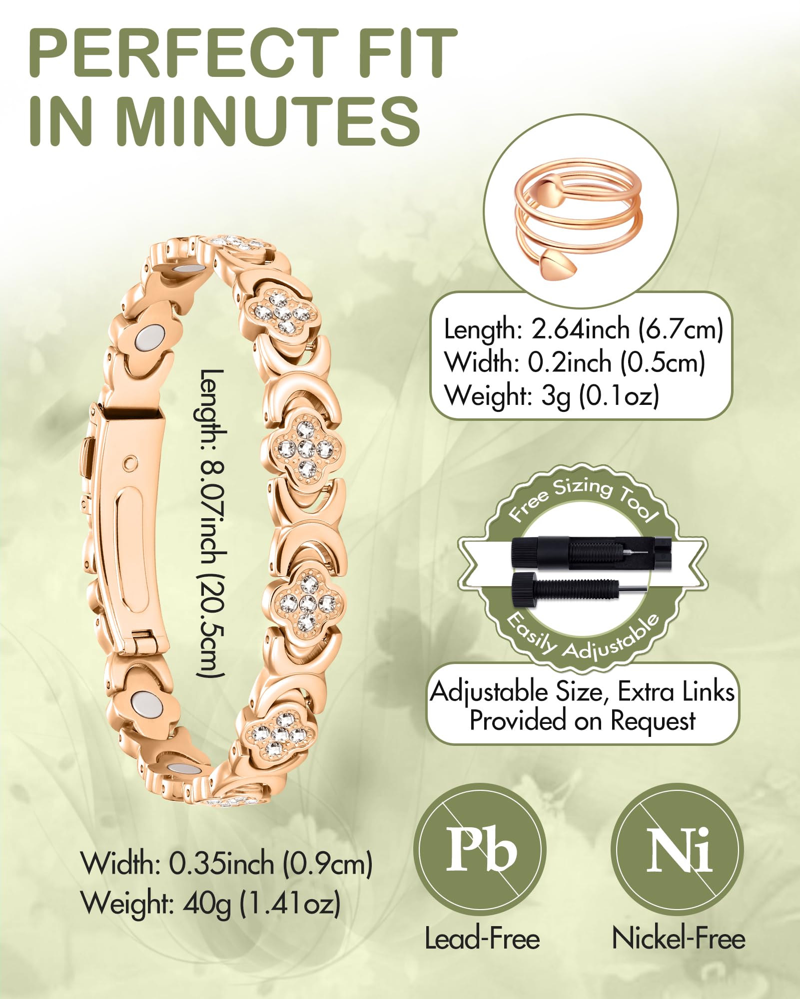 Feraco Pure Copper Bracelet model worn for everyday style inspiration.