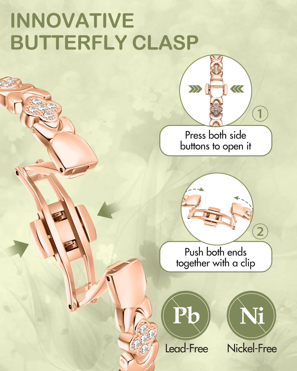 Feraco rose-gold finish copper bracelet ready for gifting elegance