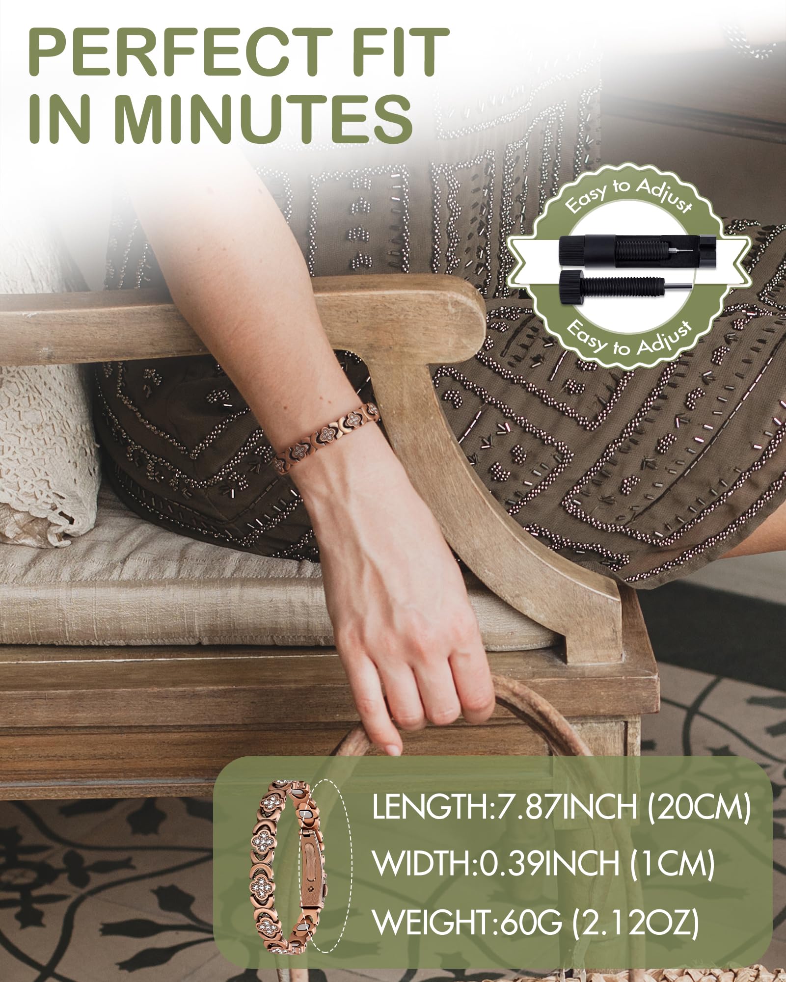 Feraco daily-wear copper bracelet blending elegance and durability