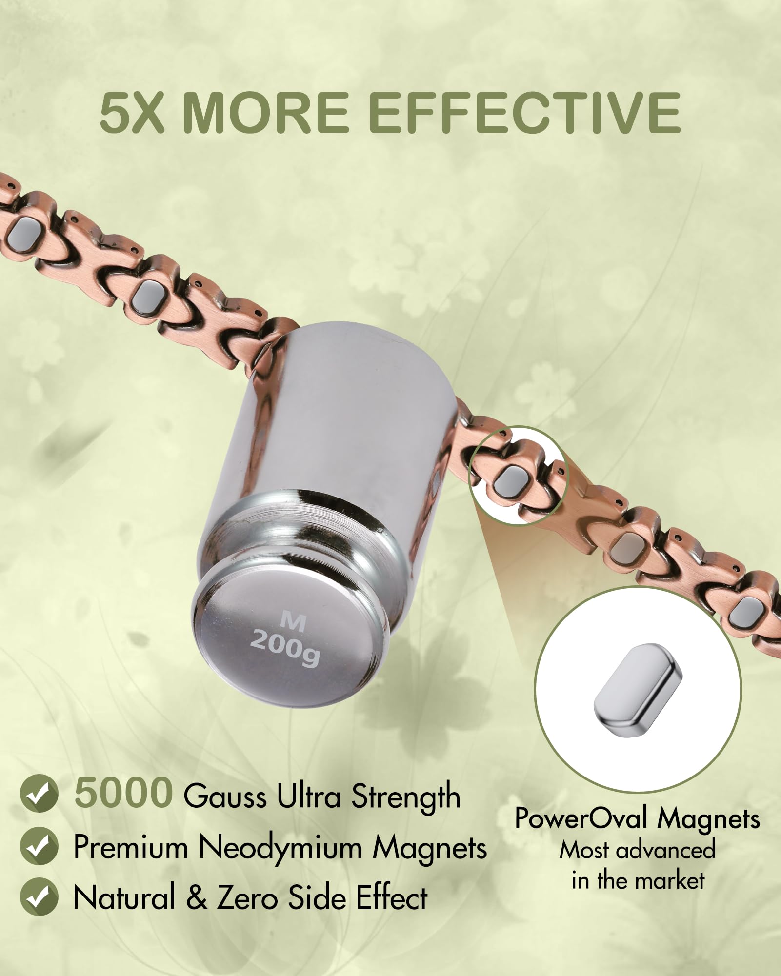 Feraco copper bracelet with folding clasp for secure daily wear