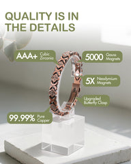 Feraco Infinity Clover design with CZ adds sparkling symbolism